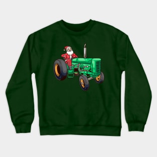 Farmer Santa Claus Farm Farming Tractor Christmas Crewneck Sweatshirt